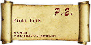 Pinti Erik névjegykártya
